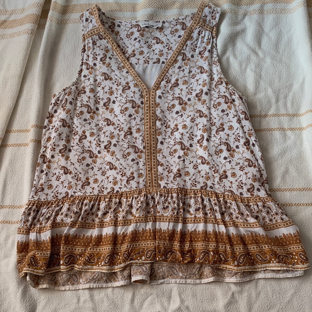 In Loom Floral Boho Sleeveless Top Size Small